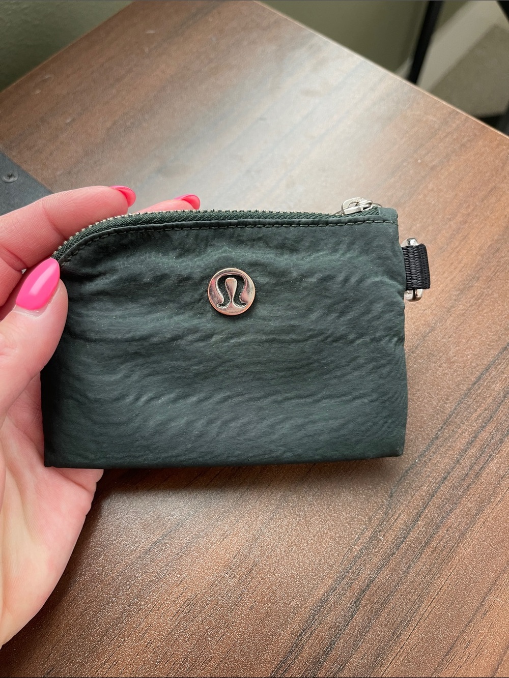 lululemon athletica Green Small Zip Card Pouch